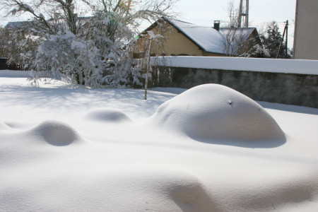 home under snow