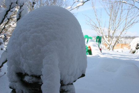 home under snow