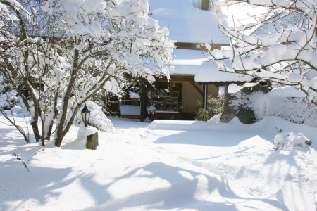 home under snow