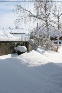 home under snow